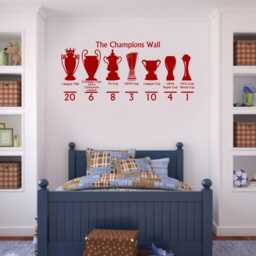 Liverpool Champions Trophy Wall Decal Football Art Lfc70 - thumbnail 3
