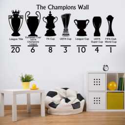 Liverpool Champions Trophy Wall Decal Football Art Lfc70 - thumbnail 2
