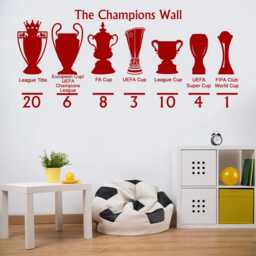 Liverpool Champions Trophy Wall Decal Football Art Lfc70