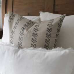 Neutral Beige Large Cotton Cushion Cover, Farmhouse Style 50x50cm - thumbnail 2