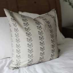 Neutral Beige Large Cotton Cushion Cover, Farmhouse Style 50x50cm - thumbnail 3