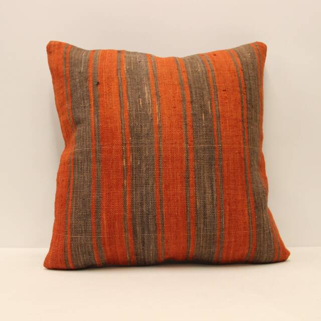 Home Decor Pillow, Kilim Cushion, Throw Pillow, Pillow Cover, 18x18 Green Patterned Carpet Boho 4Kbf-542 - image 1
