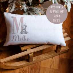 Christmas Reindeer Alphabet Pillow Case, Personalised Sleeping Pillow, Eve Bedding For Children, Box Gift - thumbnail 3