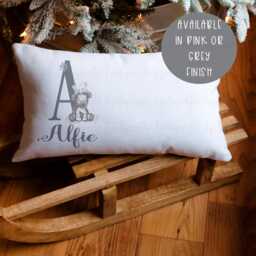Christmas Reindeer Alphabet Pillow Case, Personalised Sleeping Pillow, Eve Bedding For Children, Box Gift - thumbnail 2