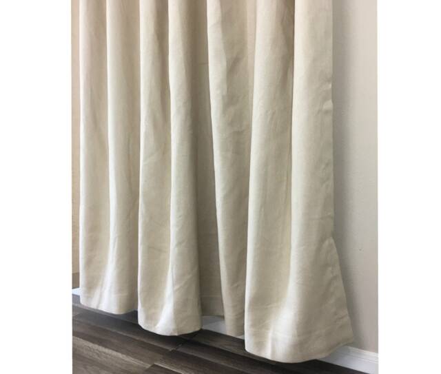 A Pair Of Burlap Tan Curtains, Heavy Weight Linen, Double Weave Woven High Quality Custom Curtains - image 1