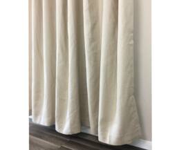 A Pair Of Burlap Tan Curtains, Heavy Weight Linen, Double Weave Woven High Quality Custom Curtains - thumbnail 1