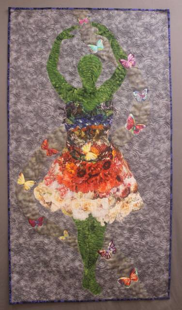 Butterfly Ballet Art Quilt Wall Hanging - image 1