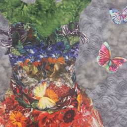 Butterfly Ballet Art Quilt Wall Hanging - thumbnail 2