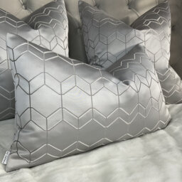 Filmore Cushion Cover John Lewis Silver Fabric 12x20 Lumbar Pillow Case Raised Texture Double Sided Handmade in UK