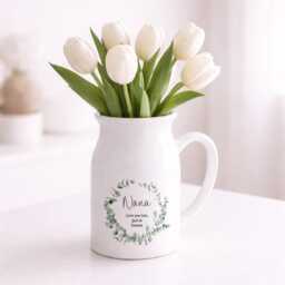 Personalised Eucalyptus Jug - Mam, Nana, Nanna, Grandma Gift For Her Idea Grandparent Flower Vase - thumbnail 1