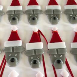 Fused Glass Christmas Decoration -Schnauzer Decoration, Fused Glass Christmas, Cornish - thumbnail 4