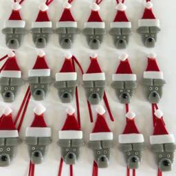 Fused Glass Christmas Decoration -Schnauzer Decoration, Fused Glass Christmas, Cornish - thumbnail 2