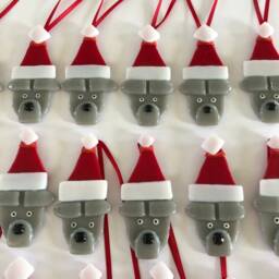 Fused Glass Christmas Decoration -Schnauzer Decoration, Fused Glass Christmas, Cornish - thumbnail 3