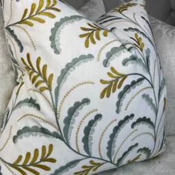 Scatter Embroidered Cushion Cover, Green - Duck Egg Pillow Scatter Throw For Sofa Or Chair , Jouvene John Lewis - thumbnail 3