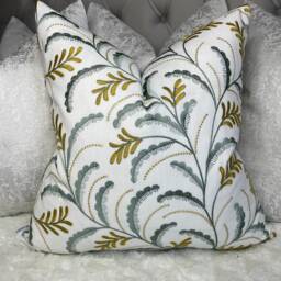 Scatter Embroidered Cushion Cover, Green - Duck Egg Pillow Scatter Throw For Sofa Or Chair , Jouvene John Lewis - thumbnail 1