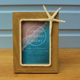 starfish & Rope Wooden Photo Frame Seaside Nautical Decor, 4x6 Or 5x7 - thumbnail 2