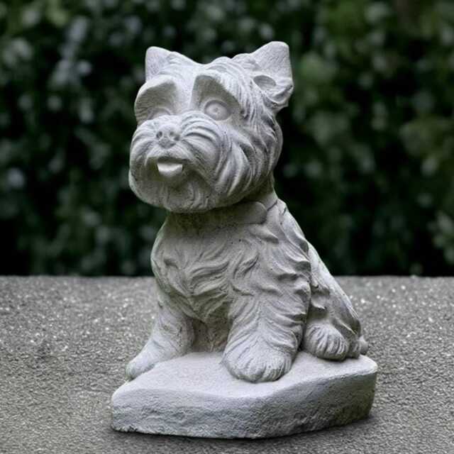 Stone Yorkie Statue Concrete Westie Dog Sculpture Cement Terrier Ornament Front Door Decoration Handmade Garden & Home Art - image 1