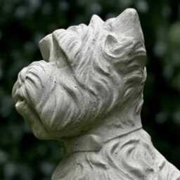 Stone Yorkie Statue Concrete Westie Dog Sculpture Cement Terrier Ornament Front Door Decoration Handmade Garden & Home Art - thumbnail 2