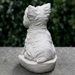 Stone Yorkie Statue Concrete Westie Dog Sculpture Cement Terrier Ornament Front Door Decoration Handmade Garden & Home Art - thumbnail 4