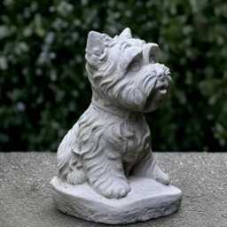 Stone Yorkie Statue Concrete Westie Dog Sculpture Cement Terrier Ornament Front Door Decoration Handmade Garden & Home Art - thumbnail 3