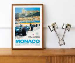 Reprint Of A Vintage 1966 Monaco Motor Racing Poster - thumbnail 1