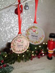 Personalised Family Name Bauble - Add Your Own Newly Wed Xmas Gift Present Tree Decoration Decor New Baby Babys 1st - thumbnail 1