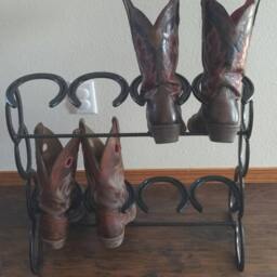 Horseshoe Boot Rack, Mudroom Storage, Cowboy Holder, Entryway Organizer & Shoe New Home Gift For Men, Decor, Country - thumbnail 3