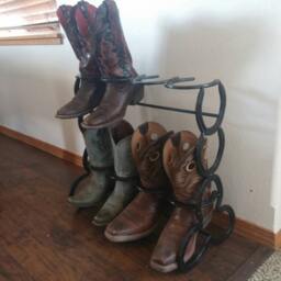 Horseshoe Boot Rack, Mudroom Storage, Cowboy Holder, Entryway Organizer & Shoe New Home Gift For Men, Decor, Country - thumbnail 4