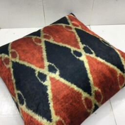 Ikat Silk Pillow Cover 16x16, Handwoven Accent - thumbnail 4