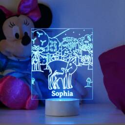 Personalised Woodlands Theme Night Light - Kids Bedroom Decor Baby Gifts Lights - thumbnail 2