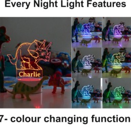 Personalised Woodlands Theme Night Light - Kids Bedroom Decor Baby Gifts Lights - thumbnail 4