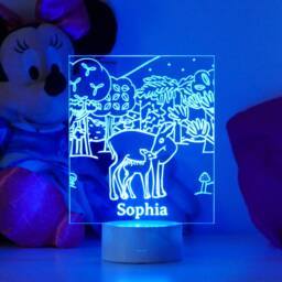 Personalised Woodlands Theme Night Light - Kids Bedroom Decor Baby Gifts Lights - thumbnail 3
