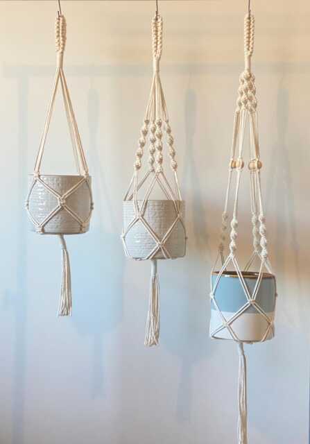 Ceiling Plant Hanger Indoor, Macrame Hanging Wall Planter, Hanging, Lover Gifts, Eco Friendly Bead Flower Pot Holder - image 1