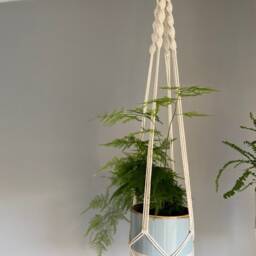 Ceiling Plant Hanger Indoor, Macrame Hanging Wall Planter, Hanging, Lover Gifts, Eco Friendly Bead Flower Pot Holder - thumbnail 3
