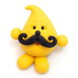 Parker Mustache Ornament - Polymer Clay Character Christmas Tree - thumbnail 1