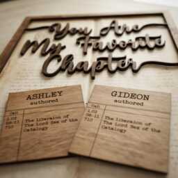 Personalized Anniversary Gift For Book Lovers You Are My Favorite Chapter Wooden Wall Art Custom Library Card Sign Wedding Couple - thumbnail 3