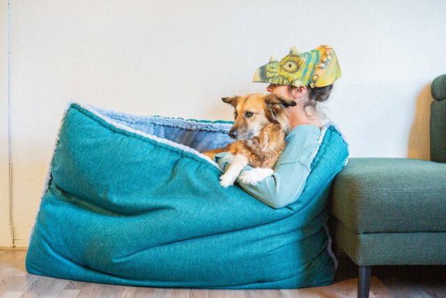 Pre-Order Canvas Floof For People - Escape Den Cuddle Cave Dog Bed Humans Lounge Floor Pillow Reading Nook - image 1