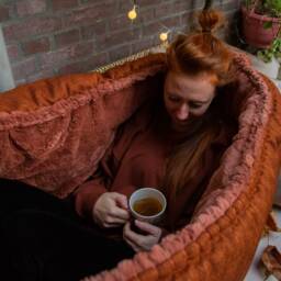 Pre-Order Canvas Floof For People - Escape Den Cuddle Cave Dog Bed Humans Lounge Floor Pillow Reading Nook - thumbnail 4