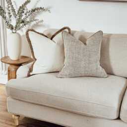 Textured Beige Cushion Cover Bespoke, Throw Pillow Cover - Oakly Beige - thumbnail 3