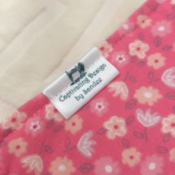Pink Floral Minky Baby Blanket, Reversible Girl Blanket - thumbnail 4