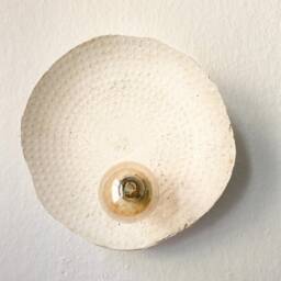 Komo Handmade Paper Clay Wall Lamp - Modern Wabi Sabi Sconce - thumbnail 3