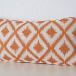 Mango Orange Geometric Pillow Cover - Mid-Century Modern Throw - thumbnail 2