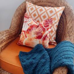 Mango Orange Geometric Pillow Cover - Mid-Century Modern Throw - thumbnail 4
