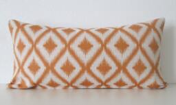 Mango Orange Geometric Pillow Cover - Mid-Century Modern Throw - thumbnail 1