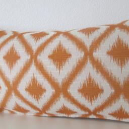 Mango Orange Geometric Pillow Cover - Mid-Century Modern Throw - thumbnail 3