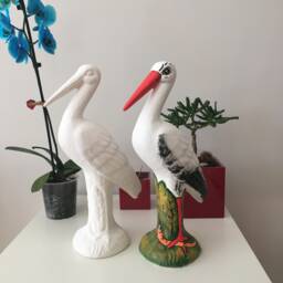 Ceramic Stork Statue - Ready To Paint Garden Decor, Outdoor Statues For Creative Home & Landscape Design