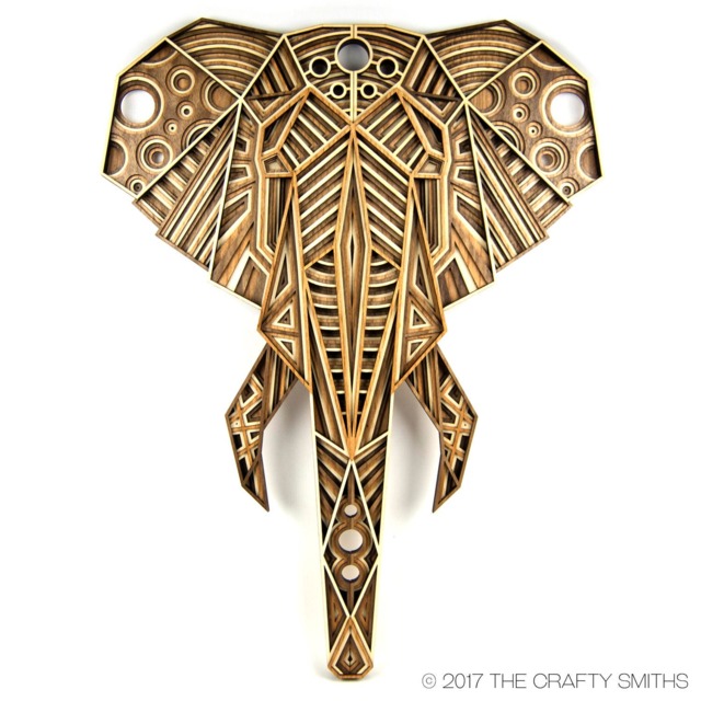 "Layered 3D Wood Art - ""Babar The Elephant" - image 1