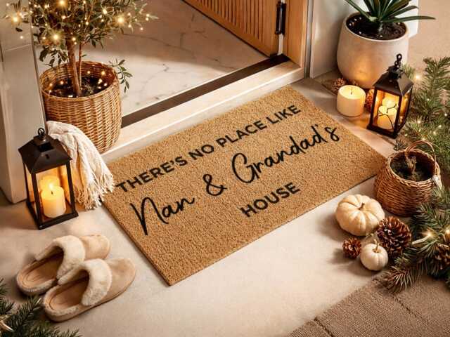 Nan & Grandad's House Doormat - Custom Grandparent Gift Elegant Welcome Rug - image 1