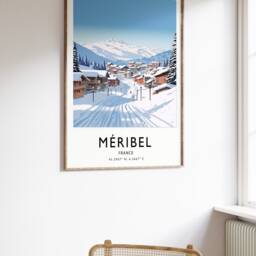 Meribel France Ski Poster Modern Travel Art Print - thumbnail 2