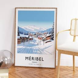 Meribel France Ski Poster Modern Travel Art Print - thumbnail 3